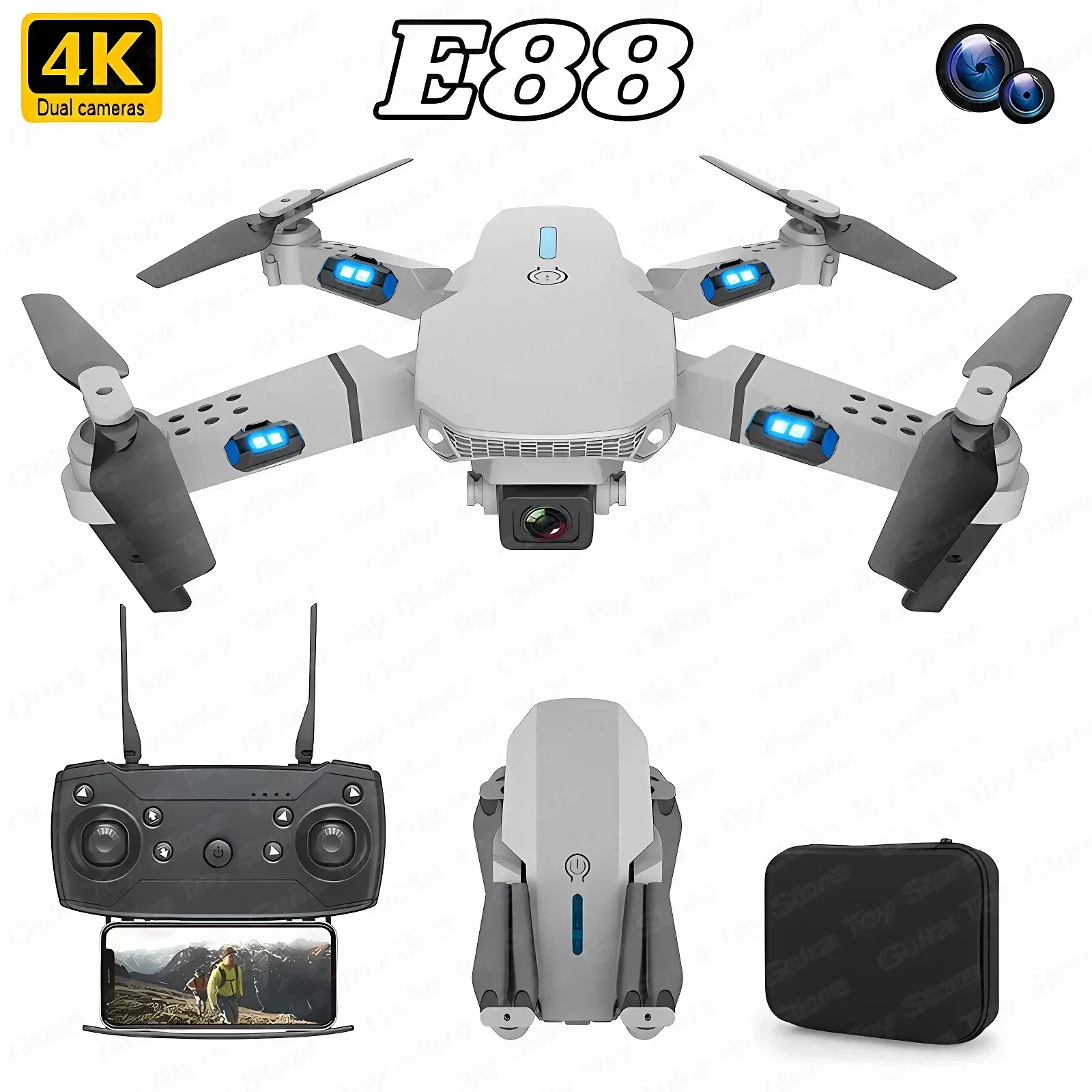 E88 Pro WIFI FPV Drone Wide An - Drone Cinematic review and price
